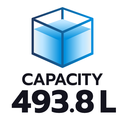 ปริมาตรความจุ 493.8 ลิตร