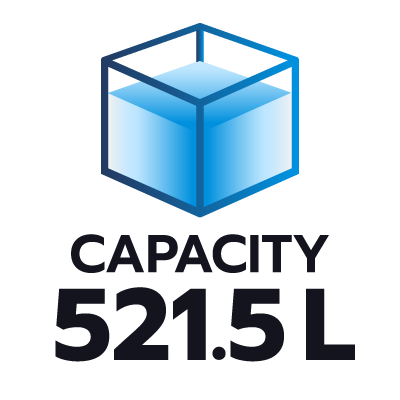 ปริมาตรความจุ 521.5 ลิตร