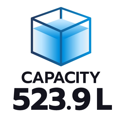 ปริมาตรความจุ 523.9 ลิตร