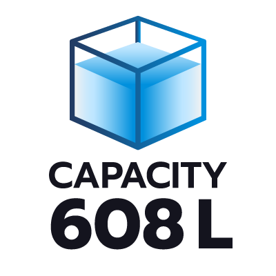 ปริมาตรความจุ 608 ลิตร