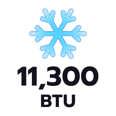 ปริมาตรความเย็น 11300 BTU