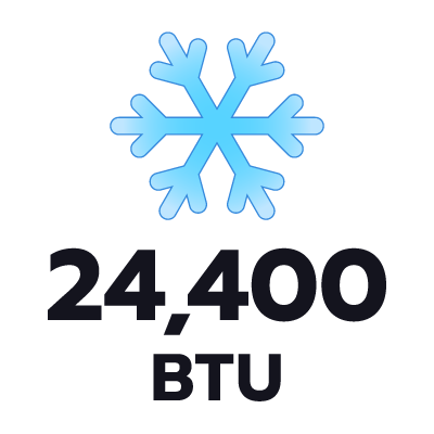 ปริมาตรความเย็น 24400 BTU