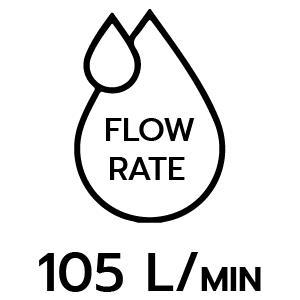 ปริมาณน้ำลิตร/นาที 105
