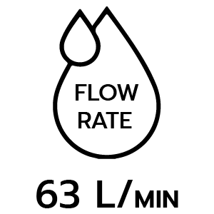 ปริมาณน้ำลิตร/นาที 63