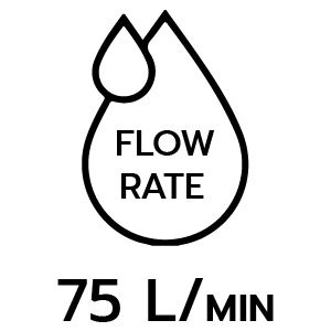 ปริมาณน้ำลิตร/นาที 75