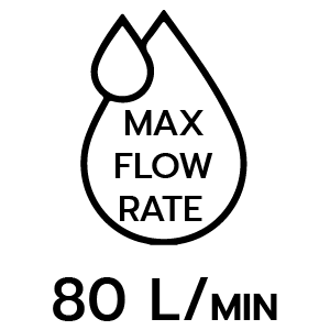 ปริมาณน้ำสูงสุดลิตร/นาที 80