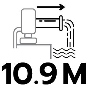 ระยะส่งน้ำสูงสุด 10.9 เมตร