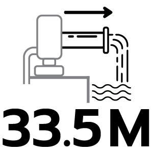 ระยะส่งน้ำสูงสุด 33.5 เมตร