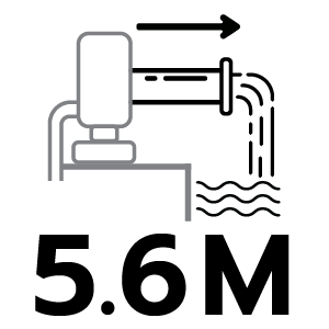 ระยะส่งน้ำสูงสุด 5.6 เมตร