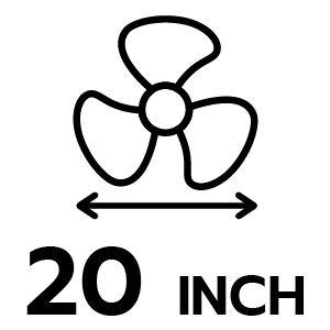 ขนาดใบพัด 20 นิ้ว