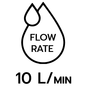 อัตราการการไหลของน้ำ 10