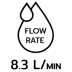 อัตราการการไหลของน้ำ 8.3
