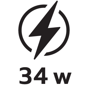 กำลังไฟ 34วัตต์