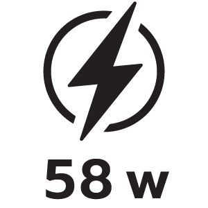 กำลังไฟ 58วัตต์