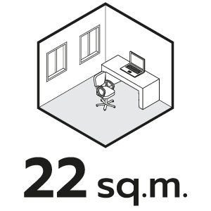ขนาดห้องที่เหมาะสม 22 ตรม.
