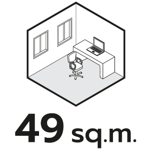 ขนาดห้องที่เหมาะสม 49 ตรม.