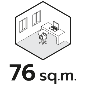 ขนาดห้องที่เหมาะสม 76 ตรม.
