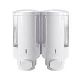 MOYA SOAP DISPENSER SD-828A 2-CHAMBER WHITE-CLEAR (H18.20XW16.20XD8.50 CM)