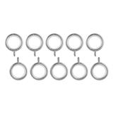 STEEL CURTAIN RINGS HOME LIVING STYLE 30MM SILVER 10PCS