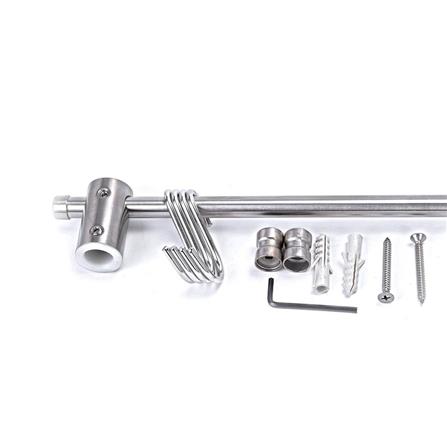 STAINLESS STEEL KITCHEN RAIL WITH 4 HOOKS KECH KECH-500S 60CM