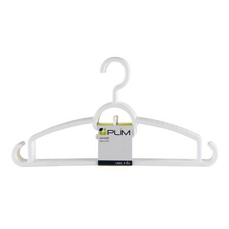 CLOTHES HANGER PLIM H1174,P1174 WHITE PACK6