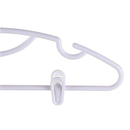 CLOTHES HANGER WITH CLIPS PLIM H022AA-W WHITE PACK3
