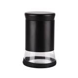 ROUND GLASS CANISTER WITH SCREW LID M BLACK