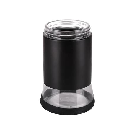 ROUND GLASS CANISTER WITH SCREW LID M BLACK