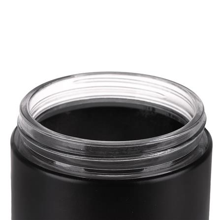 ROUND GLASS CANISTER WITH SCREW LID M BLACK