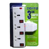 3 WAY T-ADAPTOR UNIVERSAL PIN CT7233NS CENTO