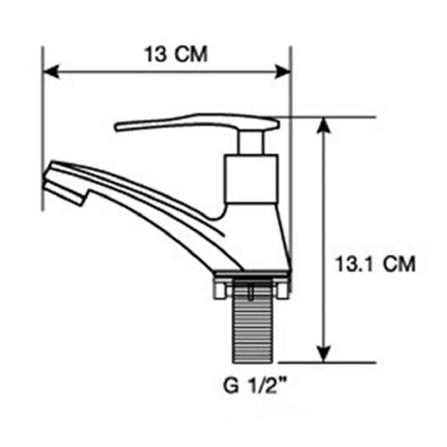 PARNO SINGLE BASIN FAUCET PN-8201 W6xD17xH13 CM SILVER