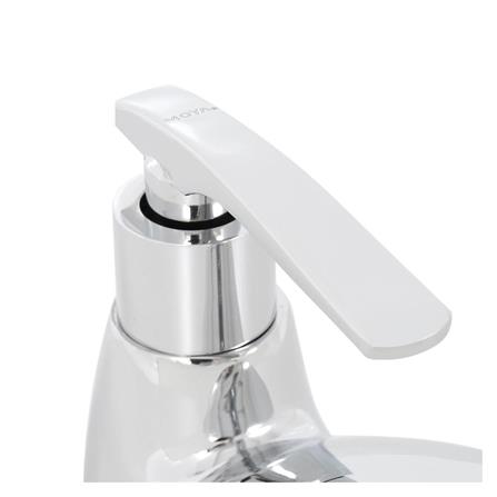 MOYA SINGLE BASIN FAUCET PN-8101 WHITE CHROME PLATED BRASS