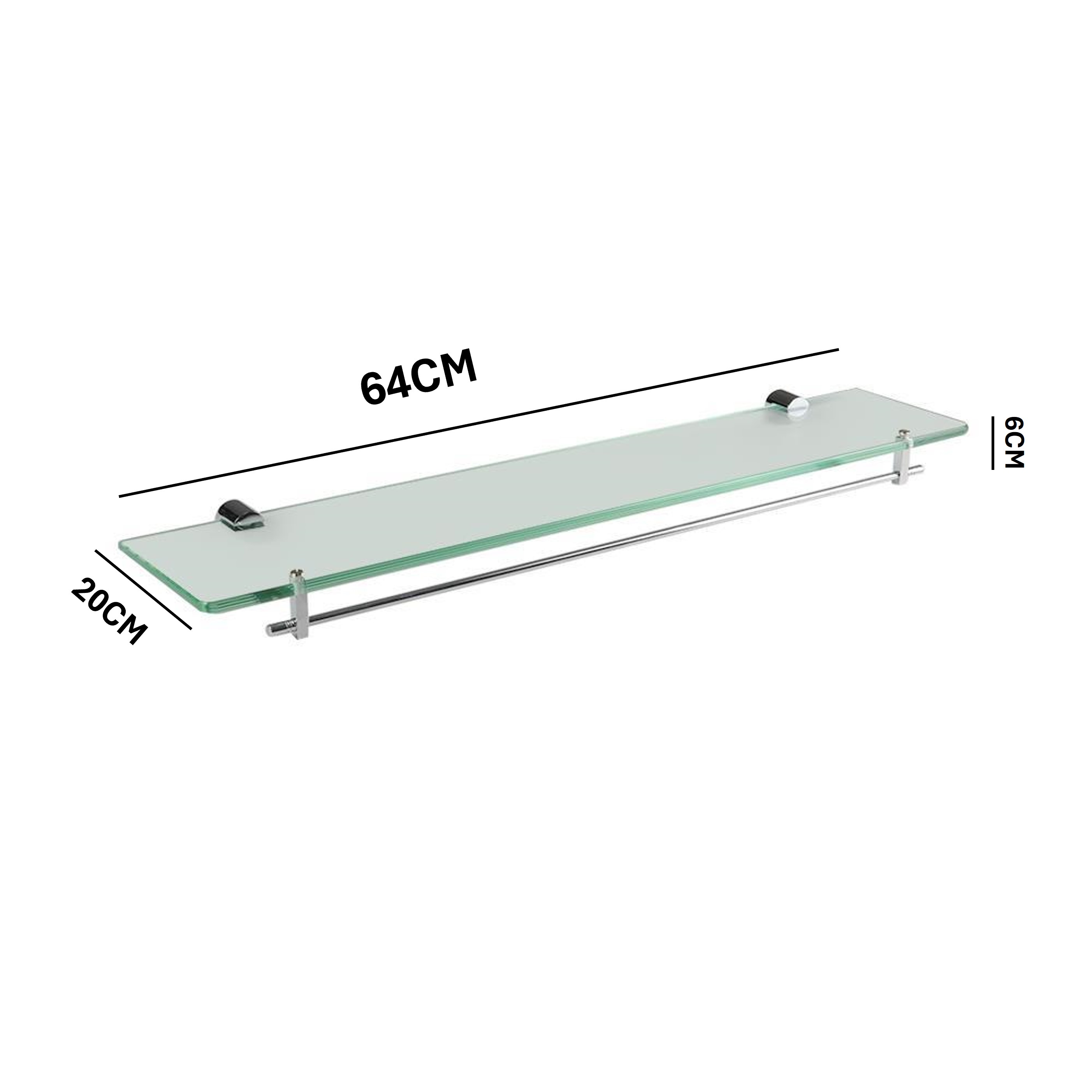 KUDOS GLASS SHELF 8853 CHROME