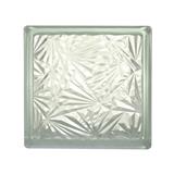 GLASS BLOCK JING HUA ICE-FLOWER 19X19X8CM WHITE