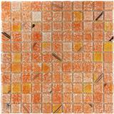 TARA GLASS MOSAIC TILE 30X30CM SPRING ORANGE