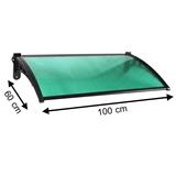 FIXED POLYCARBONATE AWNING SUNSHIELD 60X100CM GREEN