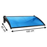 FIXED POLYCARBONATE AWNING SUNSHIELD 60X100CM BLUE