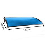 FIXED POLYCARBONATE AWNING SUNSHIELD 100X150CM BLUE