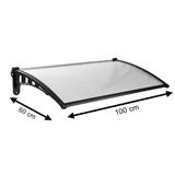 FIXED POLYCARBONATE AWNING SUNSHIELD 60X100CM CLEAR