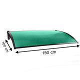 FIXED POLYCARBONATE AWNING SUNSHIELD 100X150CM GREEN