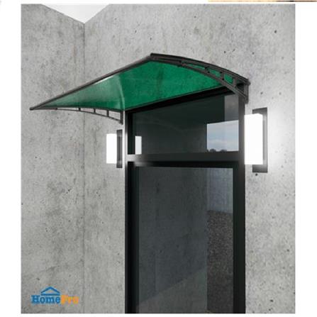 FIXED POLYCARBONATE AWNING SUNSHIELD 100X150CM GREEN