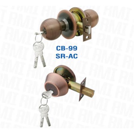 RMI KNOB+DEADBOLT CB99SR ANTIQUE COPPER