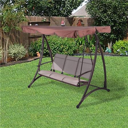 HOMEPRO SPRING SWING 3 SEATS TEXTILENE FOR OUTDOOR & GARDEN BROWN