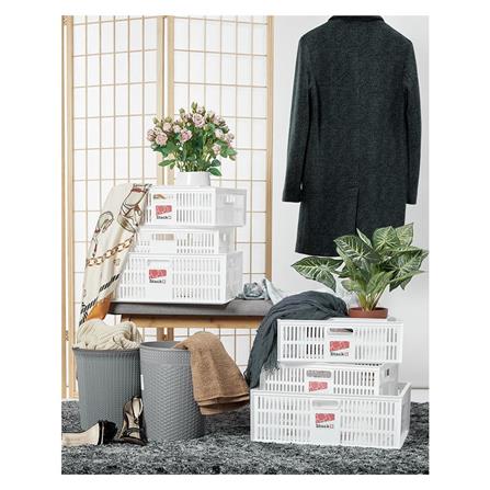 STACKABLE STORAGE BOX STACKO DT-21 S 28X19.8X13.3CM WHITE