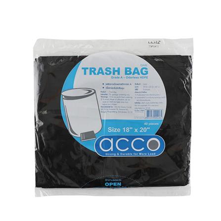 GARBAGE BAGS THIN ACCO 18X20" 40PCS BLACK
