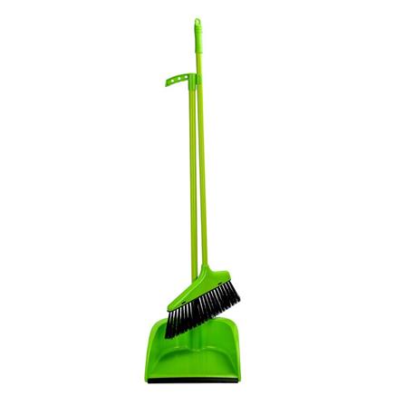 BROOM+DUSTPAN RUBBER EDGE YJ-1849 10" GREEN