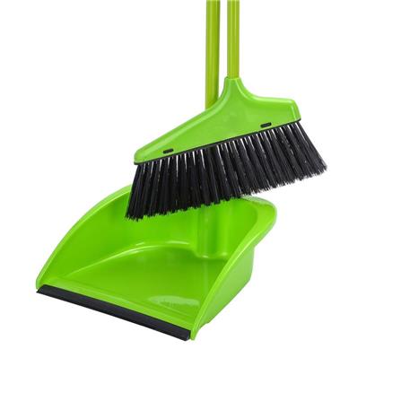 BROOM+DUSTPAN RUBBER EDGE YJ-1849 10" GREEN