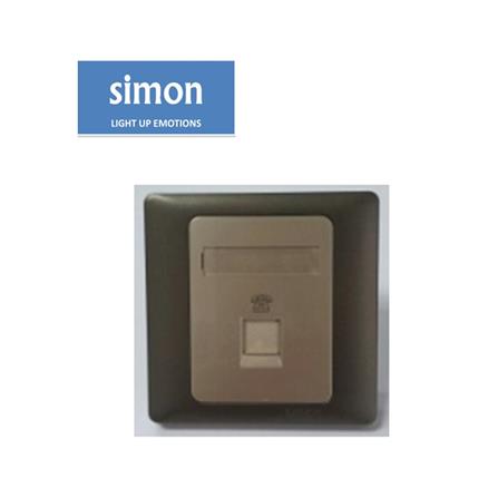 SIMON  1 GANG TELEPHONE OUTLET 55214 CHAMPAGNE MATTE BLACK