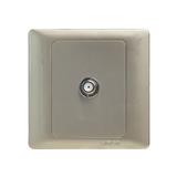 SIMON 1 GANG TV OUTLET 55111-CHAMPAGNE WALNUT