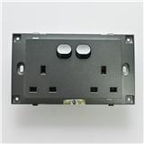 13A 2 GANG FLAT PIN SOCKET V45083 BK SIMON